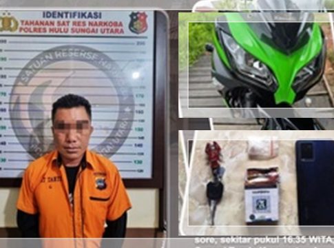 Pria Pakai Kawasaki Ninja Ditangkap di Jalan Poros Amuntai, Polisi Temukan 5 Gram Sabu