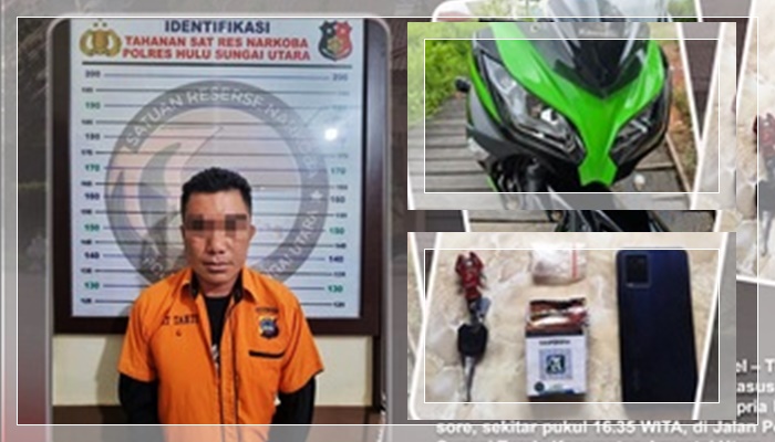Pria Pakai Kawasaki Ninja Ditangkap di Jalan Poros Amuntai, Polisi Temukan 5 Gram Sabu
