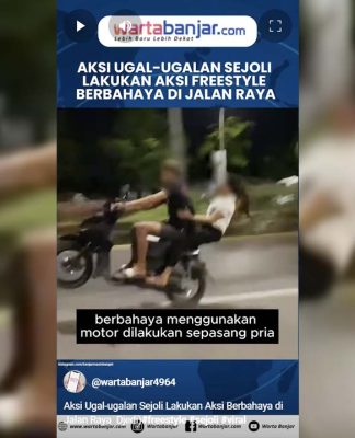 VIDEO - Viral! Aksi Ugal-ugalan Sejoli Lakukan Aksi Freestyle Berbahaya di Jalan Raya