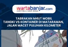 VIDEO - Tabrakan M4ut Mobil Tangki vs Kontainer di Mataraman, Truk Tangki Diangkat, Jalan Macet Puluhan Kilometer