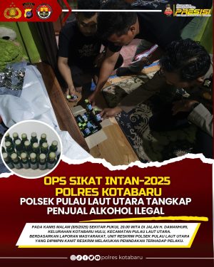 MA Digiring ke Mapolsek Pulau Laut Utara karena Jual Alkohol 95% ke Warga