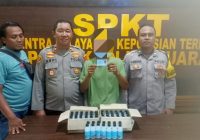 Operasi Sikat Intan 2025 di Batola, Personel Gabungan Koramil dan Polsek Anjir Muara Amankan Penjual dan 63 Botol Alkohol 95%
