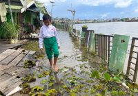 Dua Tahun Tak Diperbaiki, Jalan Titian Kampung Hijau Makin Miring
