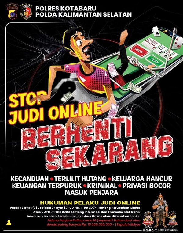 Polres Kotabaru Imbau Warga Hindari Judi Online, ini Dampak Buruk dan Ancaman Hukuman untuk Pelakunya