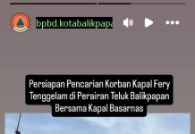 BPBD Balikpapan Berupaya Mencari Korban Tenggelamnya KMP Mukhlisa di Teluk Balikpapan