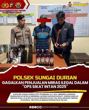 Personel Polsek Sungai Durian Gagalkan Penjualan Miras di Desa Gendang Timburu