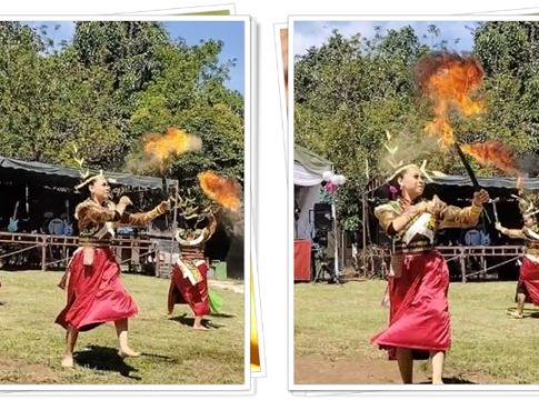 Tari Mandau Suluh Memukau! Sanggar Maranting Art Hidupkan Semangat Perempuan Dayak di Panggung Perpisahan