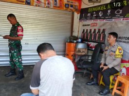 Polsek Liang Anggang Datangi Bengkel yang Dikeluhkan Warga Guntung Manggis