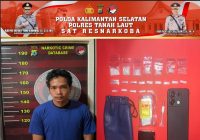 Diduga Kuat Edarkan Narkoba, Seorang Pria Dibekuk Satresnarkoba Polres Tanah Laut
