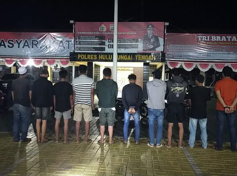 Satresnarkoba Polres HST Gelar KRYD, 10 Orang Diduga Konsumsi Narkoba di Hantakan Terjaring Operasi