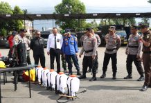 Sinergi Kuat Jelang Kemarau, Polres Tanah Laut Periksa Kesiapan Gabungan Penanggulangan Karhutla