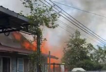 Kebakaran Hanguskan Bangunan di S. Parman Banjarmasin