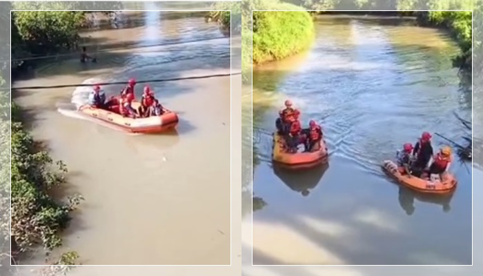 alat berat terseret banjir4