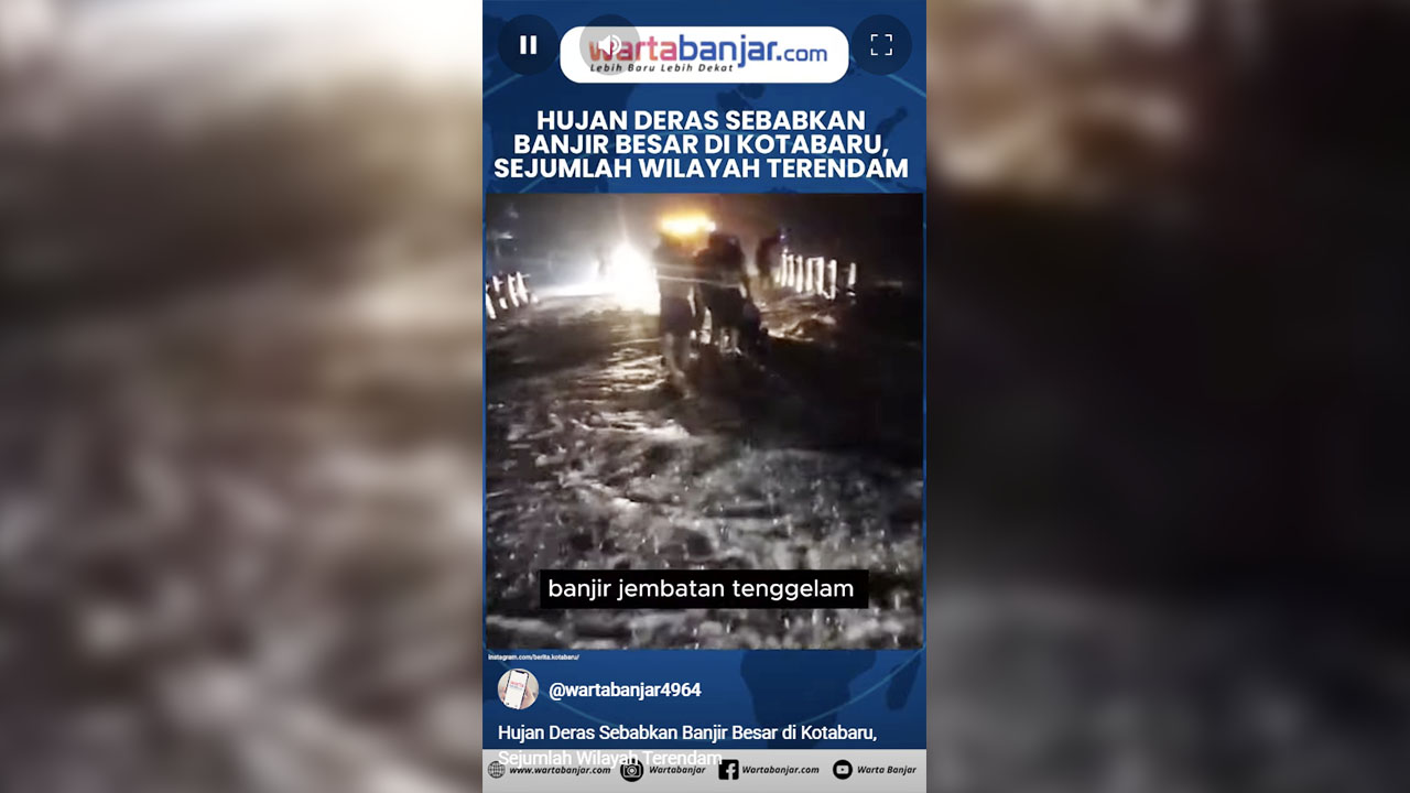 VIDEO - Hujan Deras Sebabkan Banjir Besar di Kotabaru, Sejumlah Wilayah Terendam