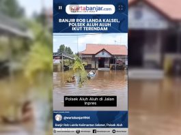VIDEO - Banjir Rob Landa Kalimantan Selatan, Polsek Aluh Aluh Ikut Terendam
