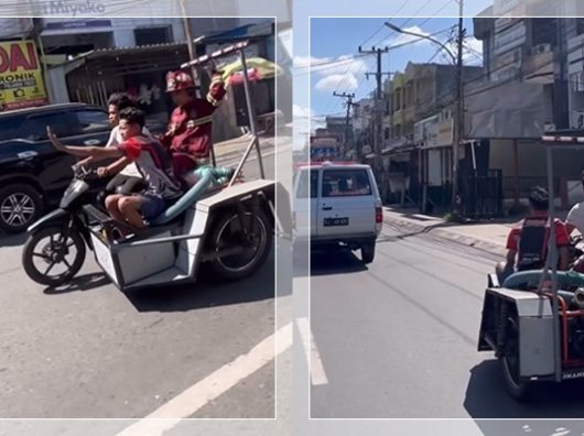 VIRAL! Petugas Damkar di Banjarmasin Naik Bentor Tanpa APD Kejar Api, Netizen: Keselamatan Diutamakan!