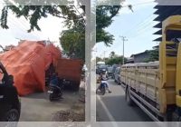 Truk Fuso Kelebihan Muatan Mogok, Jalan PM Noor Banjarmasin Lumpuh, Pengendara Diminta Cari Jalan Alternatif