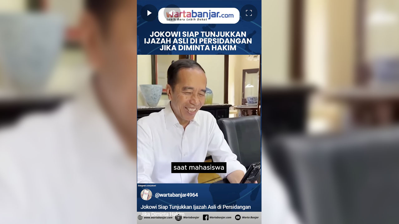 VIDEO - Jokowi Siap Tunjukkan Ijazah Asli di Persidangan Jika Diminta Hakim