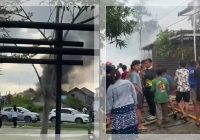 Api Mengamuk di Komplek Joko Banjarmasin Mulai Padam, Sejumlah Relawan Berjuang Melakukan Penyemprotan