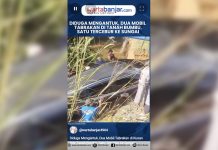 VIDEO - Diduga Mengantuk, Dua Mobil Tabrakan di Kusan Hilir Tanah Bumbu, Satu Tercebur ke Sungai