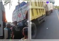 UPDATE Tabrakan Maut Mobil Tangki vs Kontainer di Mataraman, Truk Tangki Diangkat, Jalan Macet Puluhan Kilometer
