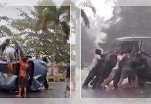 Mobil Avanza Terguling Usai Tabrak Pohon di Sukamara, Warga Sigap Membantu Pengendara