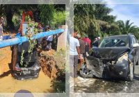 Diduga Sopir Mengantuk, Mobil Terjun ke Sungai Usai Tabrakan di Kusan Hilir Tanah Bumbu