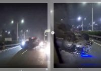 VIRAL! Fortuner Berstrobo Terguling di Tol Cawang, Netizen: "Emang Enak Gak Ada yang Bantu!"