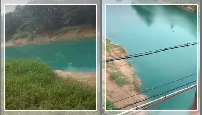 GEGER! Warna Air Citarum Karawang Tiba-Tiba Tosca, Diduga Limbah Pindo Deli