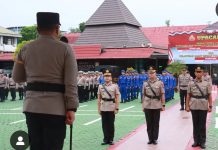 Sertijab Kapolsek Banjarmasin Tengah Digelar di Mapolresta Banjarmasin