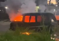 Mobil Terbakar di Batas Kota Banjarbaru