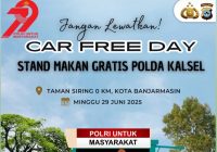 Ada Stand Makan Gratis Polda Kalsel di Car Free Day Banjarmasin Esok