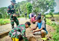 Lestarikan Lingkungan dan Cegah Bencana, Satgas TMMD ke-124 Kodim 1002/HST Tanam Ratusan Pohon di Haruyan
