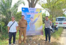 Satlantas Polres Tanah Laut Pasang Baliho Peringatan Waspada Berlalu Lintas di Sejumlah Area Rawan Kecelakaan