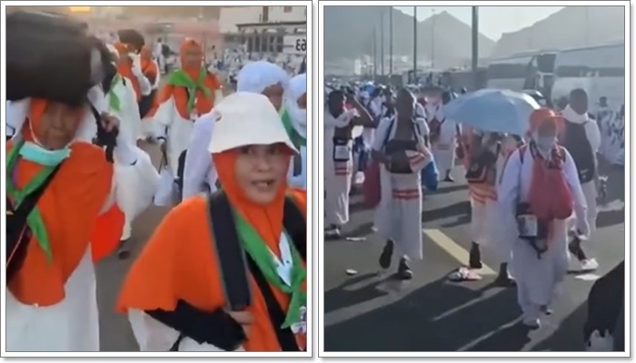 jemaah haji jalan kaki 6 km4