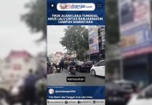 VIDEO - Truk Alami Laka Tunggal, Arus Lalu Lintas Banjarmasin Lumpuh Sementara