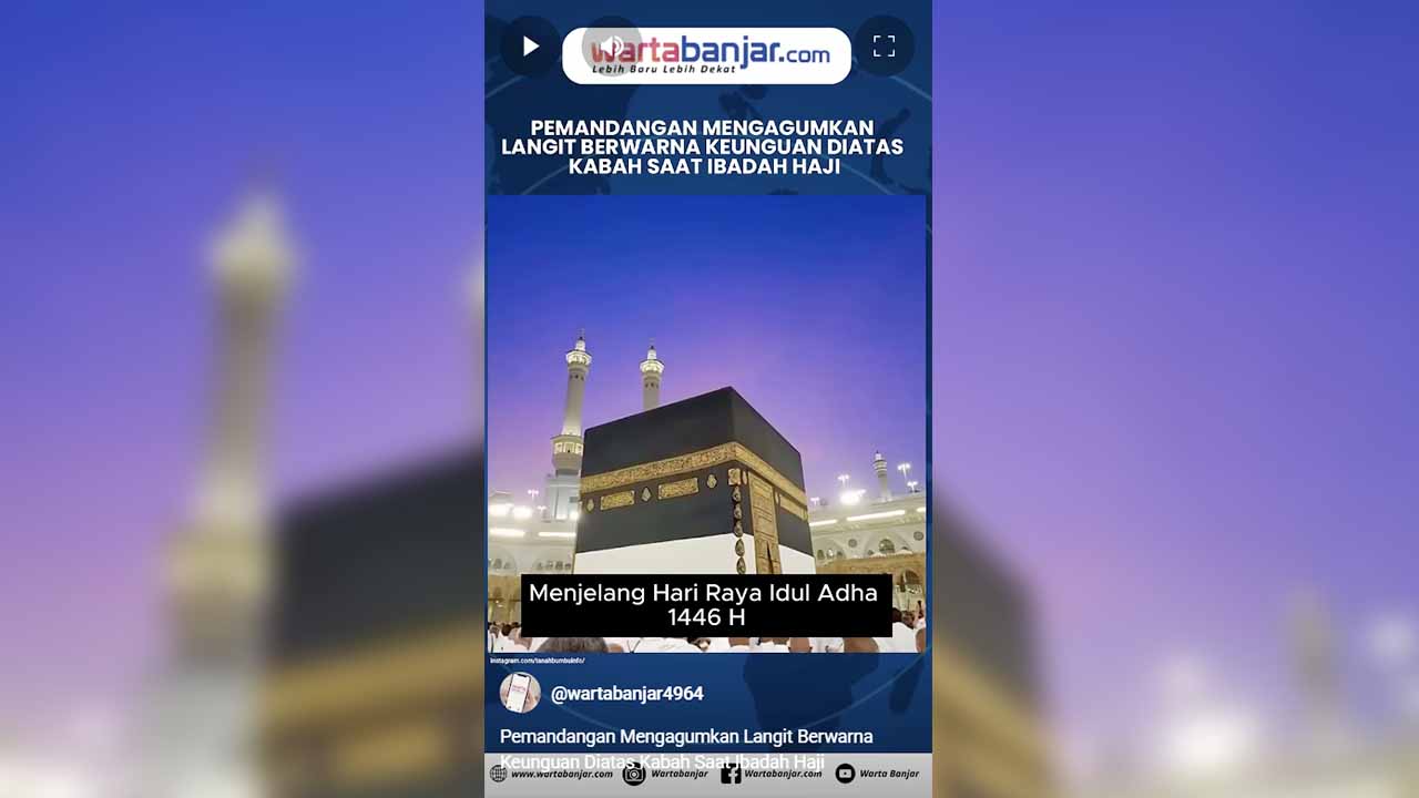 VIDEO - Pemandangan Mengagumkan Langit Berwarna Keunguan Diatas Kabah Saat Ibadah Haji
