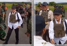 Baru Sekali! Sri Mulyani Kunjungi Zona Merah Nduga Pakai Rompi Anti-Peluru, Netizen: “Takut Sama Rakyat Sendiri?”