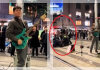 VIRAL! Aksi Polisi Bekuk Penjahat di Belakang Gitaris Jalanan Sydney Bikin Geger: “We Are The Champion!”