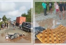 TRAGIS! Ibu dan Bayi Tewas Ditabrak Kontainer di Jalan Rusak Km 18 Tjilik Riwut Kalteng