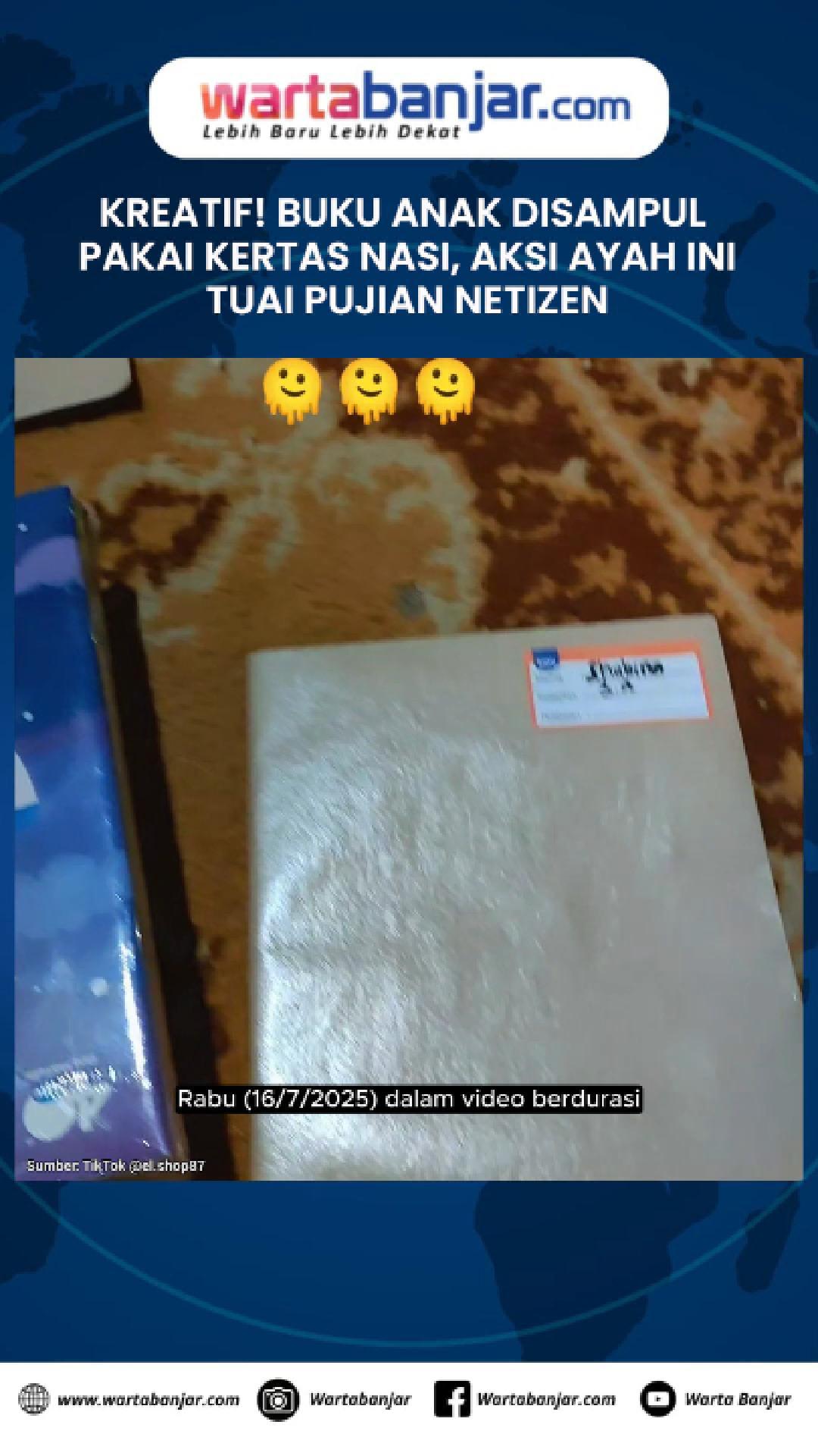 VIDEO - Kreatif! Buku Anak Disampul Pakai Kertas Nasi, Aksi Ayah Ini Tuai Pujian Netizen