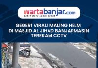 VIDEO - GEGER! Maling Helm di Masjid Al Jihad Banjarmasin Terekam CCTV
