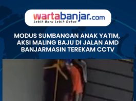 VIDEO - Modus Sumbangan Anak Yatim, Aksi Maling Baju di Komplek Jalan AMD Banjarmasin Terekam CCTV