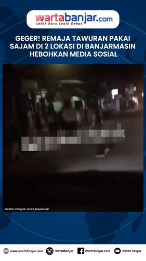 VIDEO - GEGER! Remaja Tawuran Pakai Sajam di 2 Lokasi di Banjarmasin Hebohkan Media Sosial