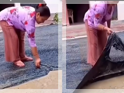 VIRAL! Aspal Baru di Jalan Ini Bisa Dikupas Pakai Tangan, Warganet: Ini Jalan atau Masker Komedo?