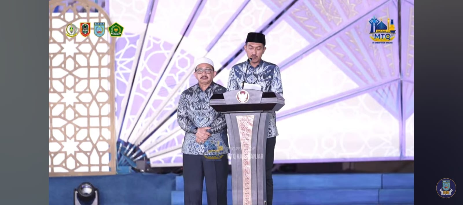 Bupati Banjar, H Saidi Mansyur dan Wakil Bupati Banjar, Said Idrus Alhabsyie saat membuka MTQ XXXVI Tingkat Provinsi Kalsel beberapa waktu lalu. (Tangkapan layar youtube Suara Banjar Media)
