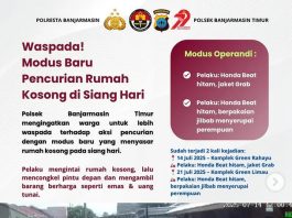 Sudah 2 Kali Kejadian, Polsek Banjarmasin Timur Peringatkan Warga Modus Baru Pencurian di Rumah Kosong Saat Siang