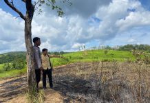 Polsek Awayan Lakukan Pemantauan di Bukit Japan Pascakebakaran