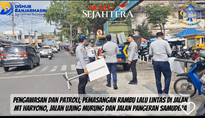 UPTD Parkir Patroli Kendaraan Parkir Sembarangan dan Tertibkan Parkir Liar di Sejumlah Lokasi di Banjarmasin