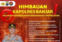 Kapolres Banjar Imbau Warga Lakukan Sejumlah Hal ini Guna Hindari Karhutla